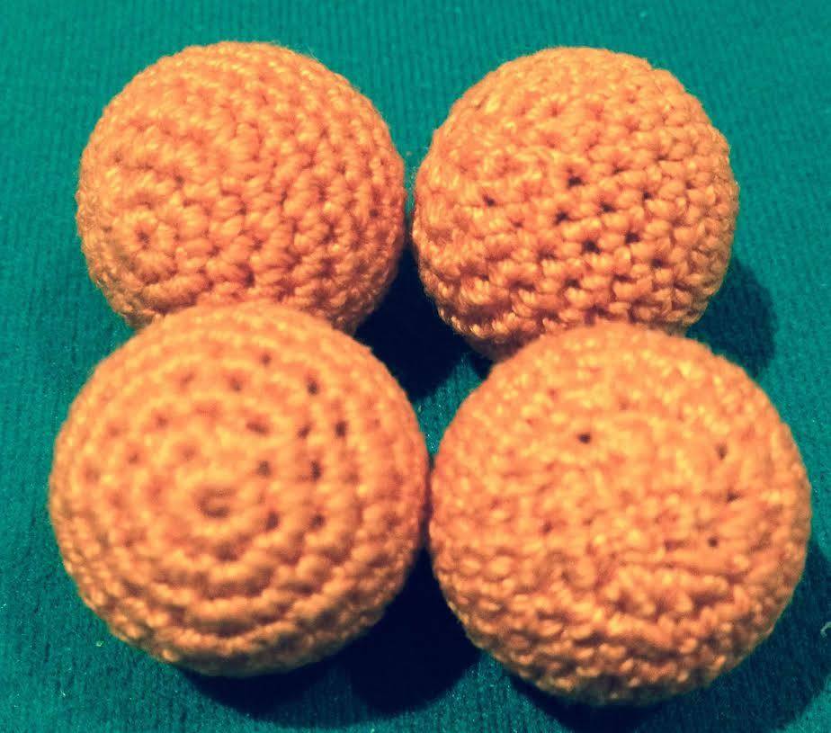 Crocheted Balls Cork 4 pk, 5/8 inch - Orange (M8)
