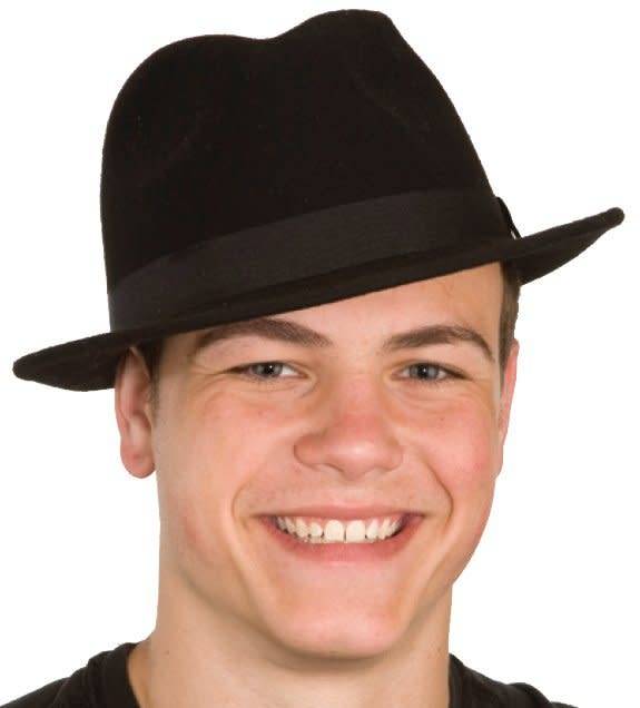 Hat Fedora Deluxe Felt, Black - 5.5 Inch High by Jacobson Hats