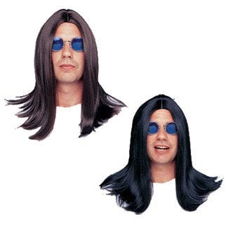 Deluxe 18 inch Parted Wig Black