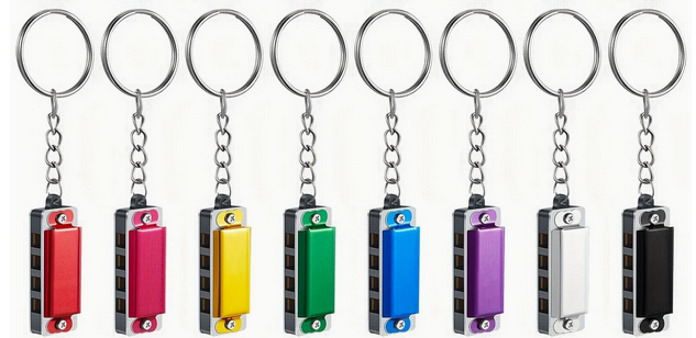 Keychain Mini Harmonica Assorted Colors