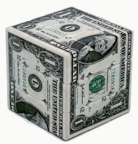 One Dollar Bill Puzzle Cube 3x3