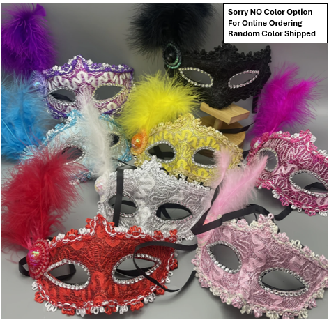 Eye Mask Fancy Feather Assorted Colors