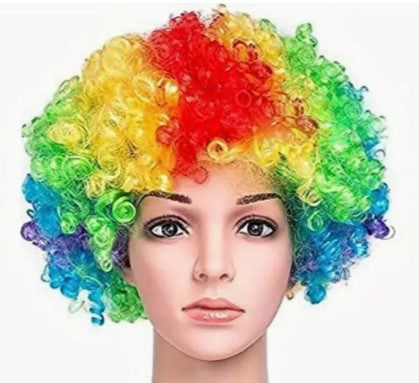 Multicolored Clown Afro Wig