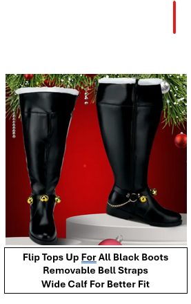 Santa Boots With Bell Strap Size 11