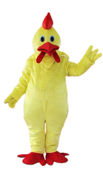 Chicken Mascot Costume Yellow Adult 5 1/2-6 feet tall