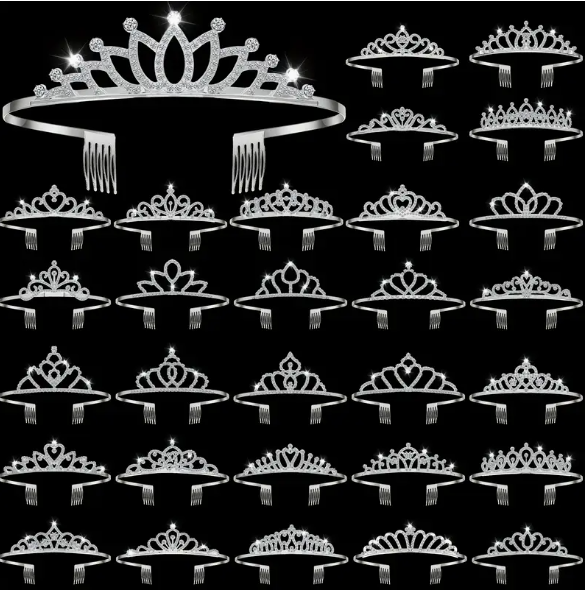 Tiara Silver With Stones Assorted Each