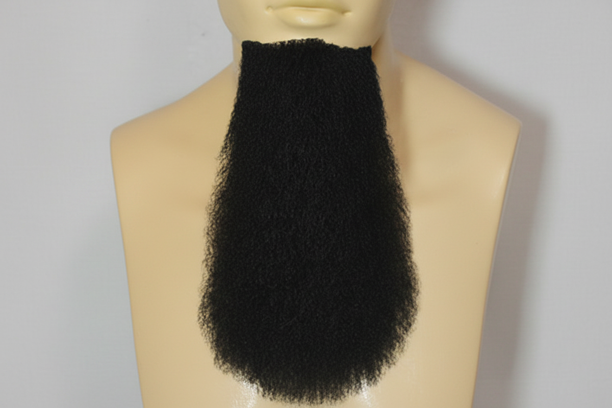 9" Adults Pointed Goatee Synthetic Beard - Black 1