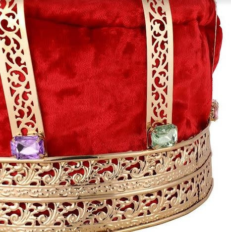 Gold Crown Red With Round Stones - Metal