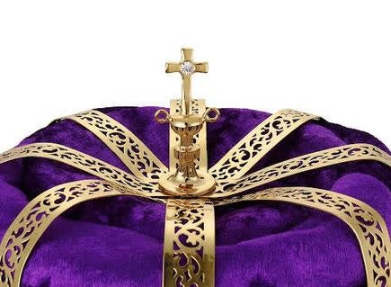 Gold Crown Red With Round Stones - Metal