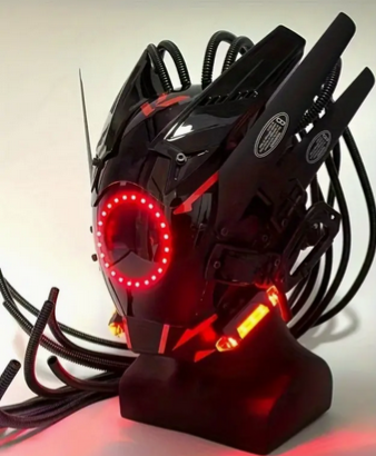 Cyber Punk Mask Red Lights