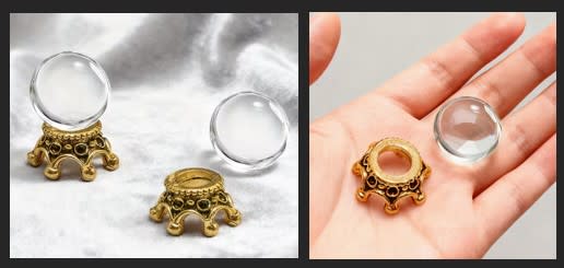 Mini Crystal Ball .62in With Gold Base
