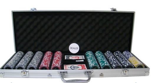 Poker Chip Set 500 Pc, Eclipse 14G - Aluminum Case /898