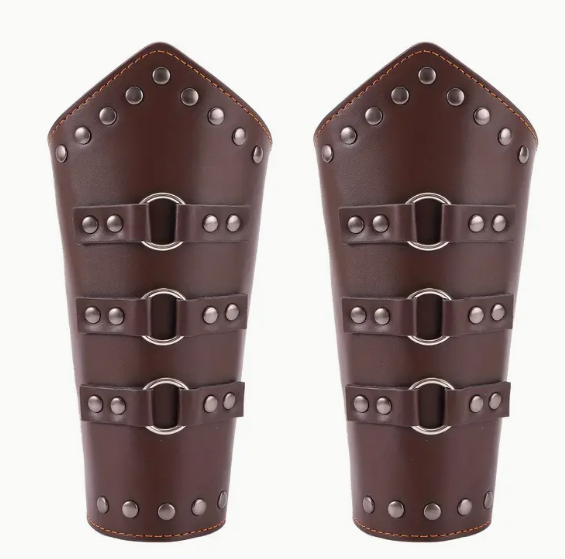 Gauntlets Pair Faux Leather - Brown