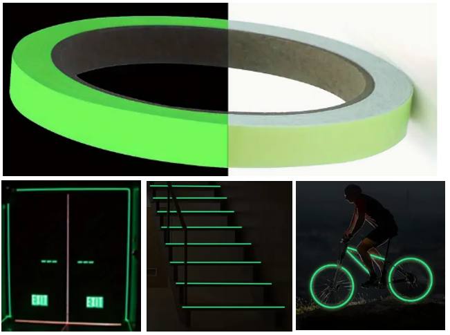 Safety Glow Tape Roll 0.4 inches W x 16.4 feet L - Indoor/Outdoor