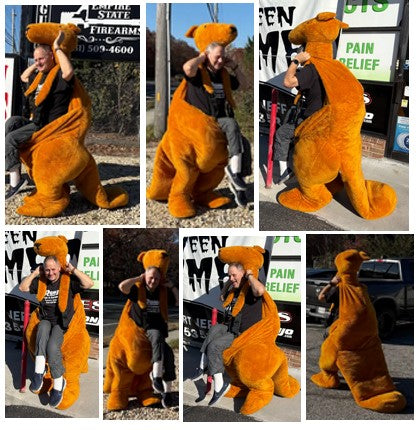 Vintage Kangaroo w/Person In Pouch Illusion Mascot Costume Adult