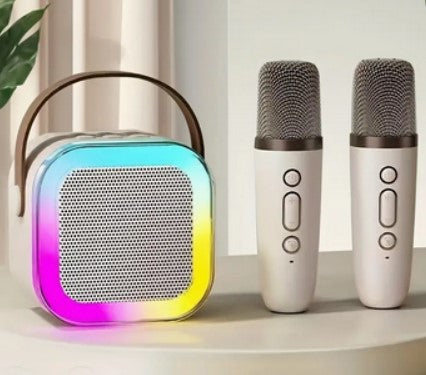 Mini Portable Karaoke Two Mics - Color Options