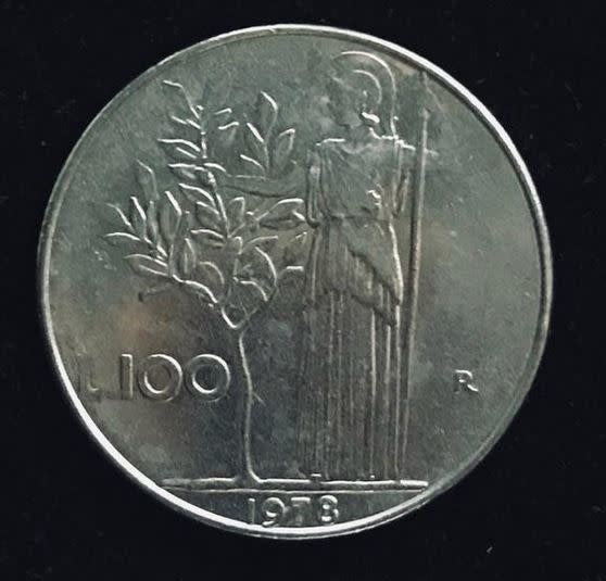 5 Count Italian 100 Lire Coins - Vintage 1970s M10