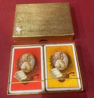 VINTAGE NEW Mozart Playing Cards Double Deck by Ferd Piatnik Sons