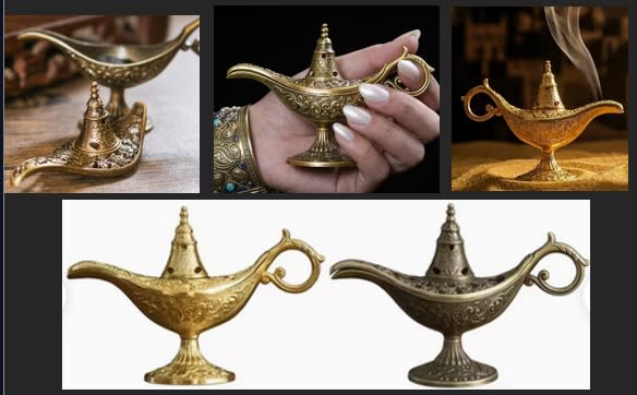 Aladdin's Lamp Incense Holder 3.5in Assorted Colors