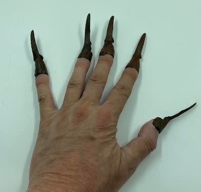 Black Clip On Vampire Fingernails with Removable Blood Coating