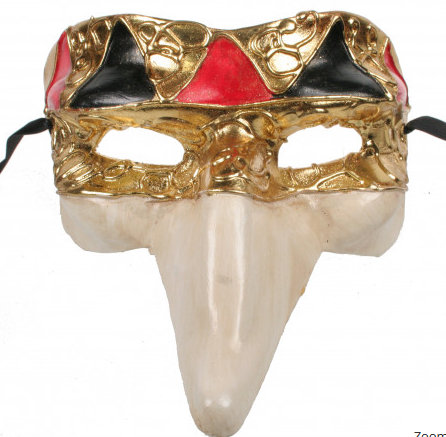 Pulcinella Mask Red Black Harlequin