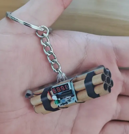Keychain Dynamite TIme Bomb