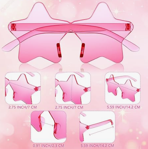 Sunglasses Rimless Star Shaped - Pink