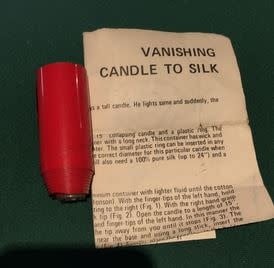 USED Vanishing Candle To Silk, Red by Fantasio (ring missing)