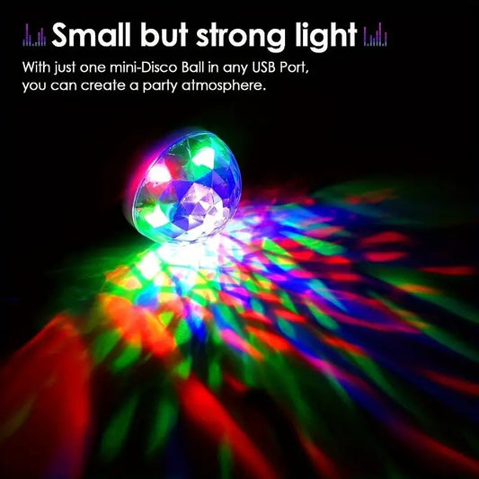 LED Small Magic Ball Mini Multicolor Disco Light USB-Powered