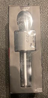 Art+Sound Showstopper Karaoke Microphone with Wireless speaker - Chrome /White