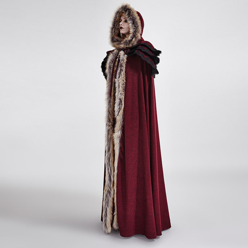Gothic Wool Collar Long Cloak - Choose Color