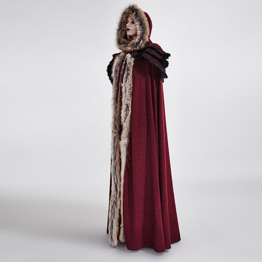 Gothic Wool Collar Long Cloak - Choose Color