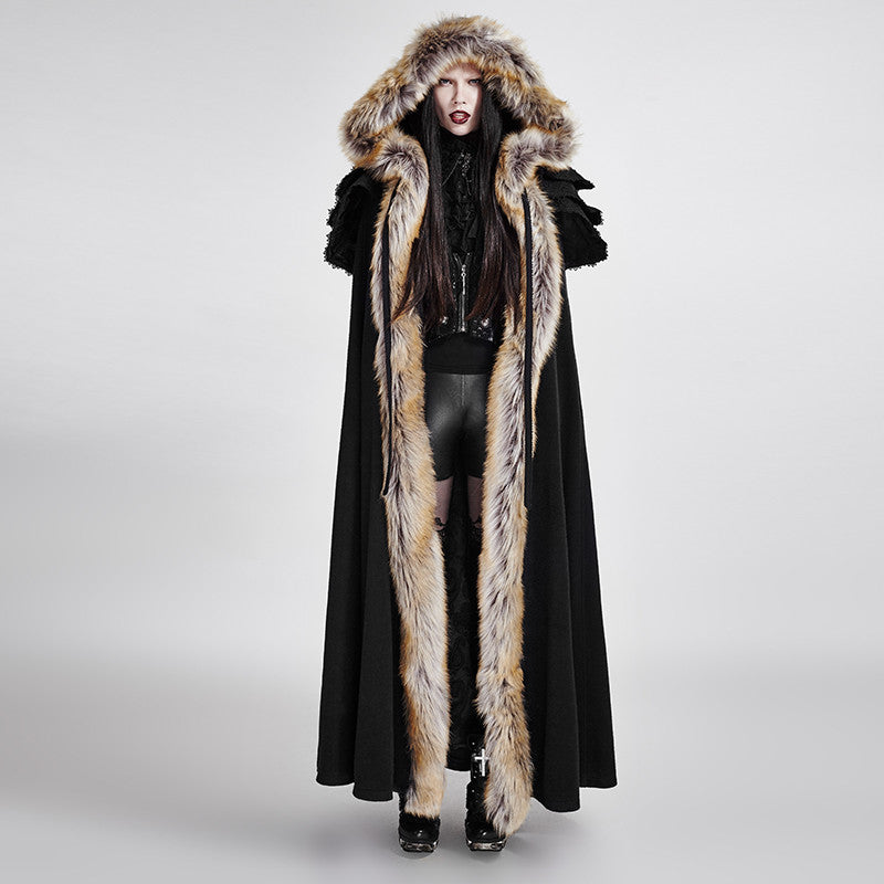 Gothic Wool Collar Long Cloak - Choose Color