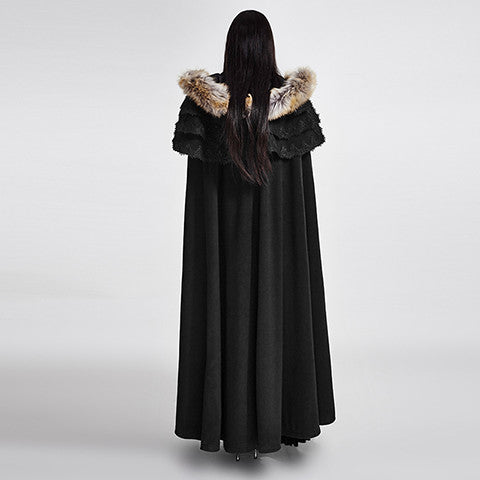 Gothic Wool Collar Long Cloak - Choose Color