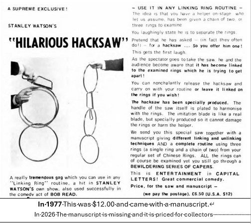 Stanley Watsons Hilarious Hacksaw by Supreme Magic Company