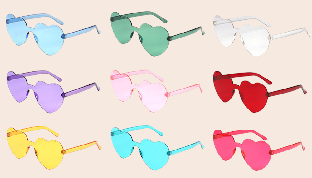 Sunglasses Rimless Heart Shaped - Assorted Colors