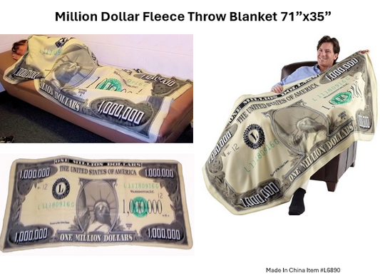 Million Dollar Fleece Throw Blanket  71.5  x 35.25 inches