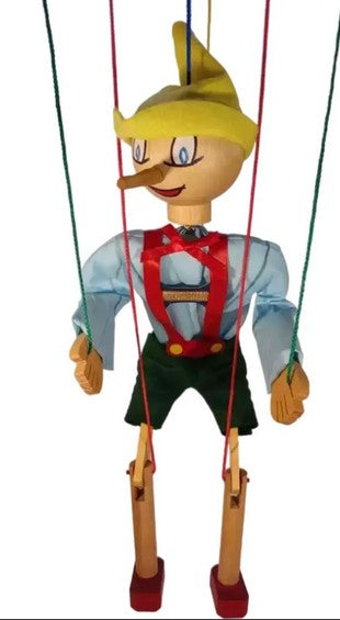 Pinnochio Marionette Wooden Puppet With Stand by Fish River Crafts