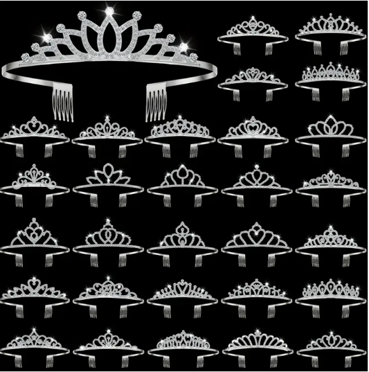Tiara Silver With Stones Assorted Each