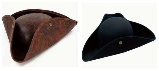 Tricorn Hat Pirate/Colonial Brown or Black