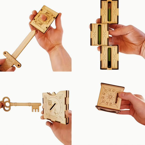 Wooden DIY Magic Set 4 Tricks