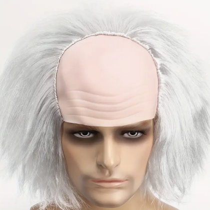 Wig Bald Top White Sides