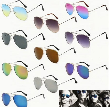 Sunglasses Aviator - Assorted Color Lenses