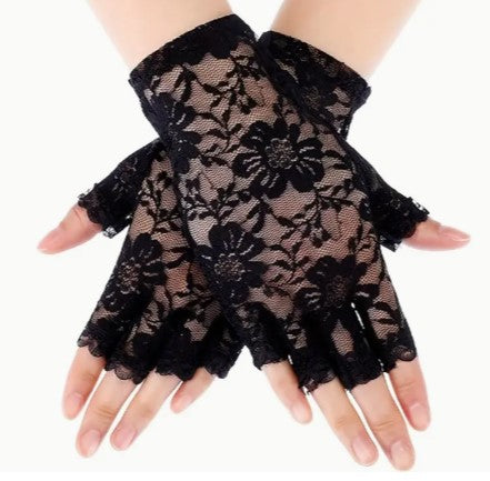 Black Lacey Fingerless Gloves
