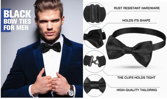 Bow Tie With Band - Black