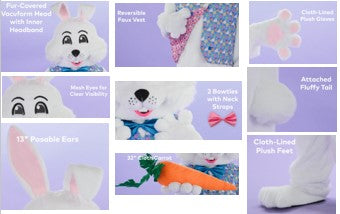 Easter Rabbit Bunny  wBlue/Pink Vest and Bow Ties