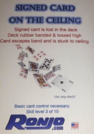 Card On The Ceiling, Signed - Routine w/Black Wax