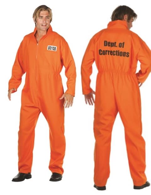 Escaped Convict Orange Coveralls Adult One Size