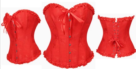 Corset With Bow, Red - Choose Size