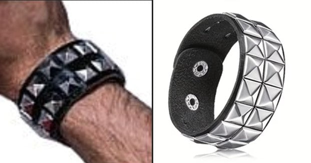 Double Row Studded Wristband Bracelet